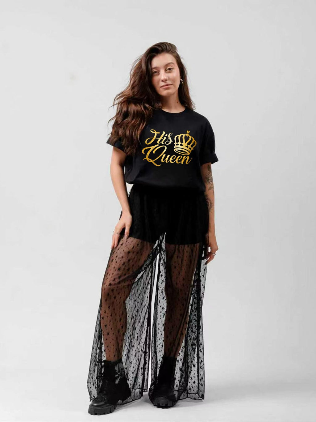 His Queen Gold Crown Graphic T-Shirt
