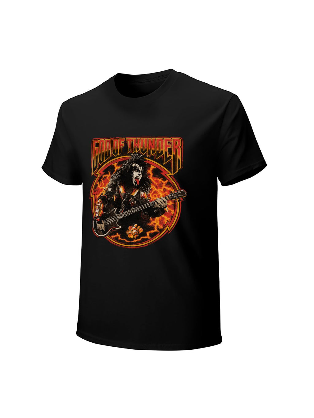 KISS Bassist God of Thunder Fiery Rock T-Shirt