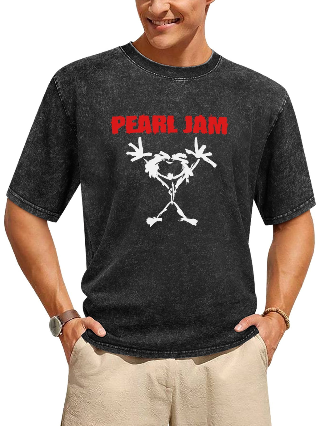 Vintage Washed Pearl Jam Stickman Graphic T-Shirt