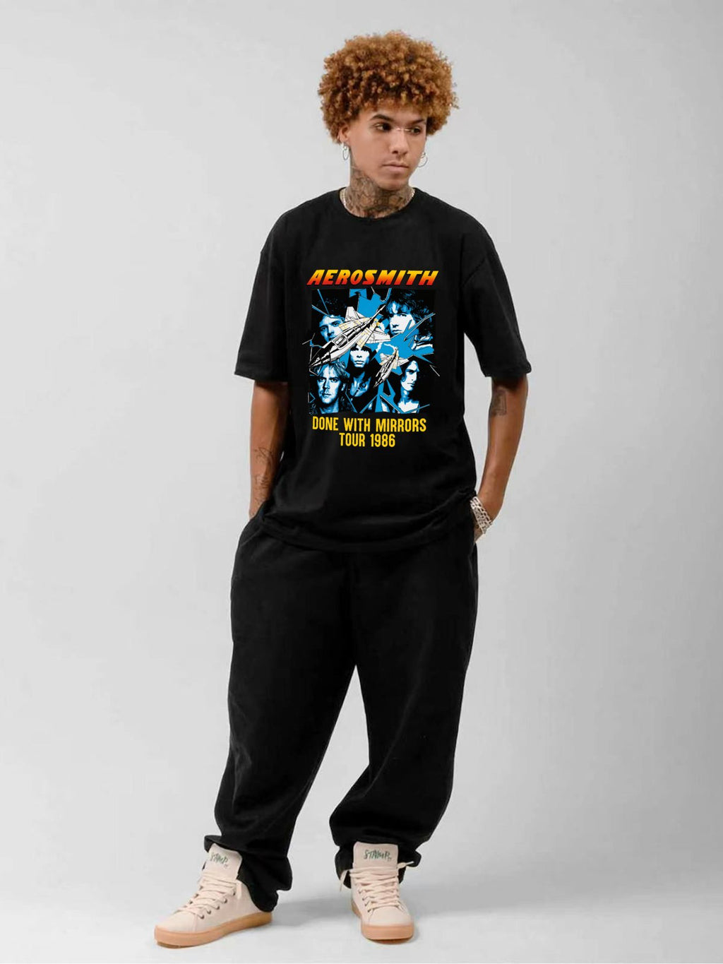 Aerosmith Jet Portrait Vintage Graphic T-Shirt