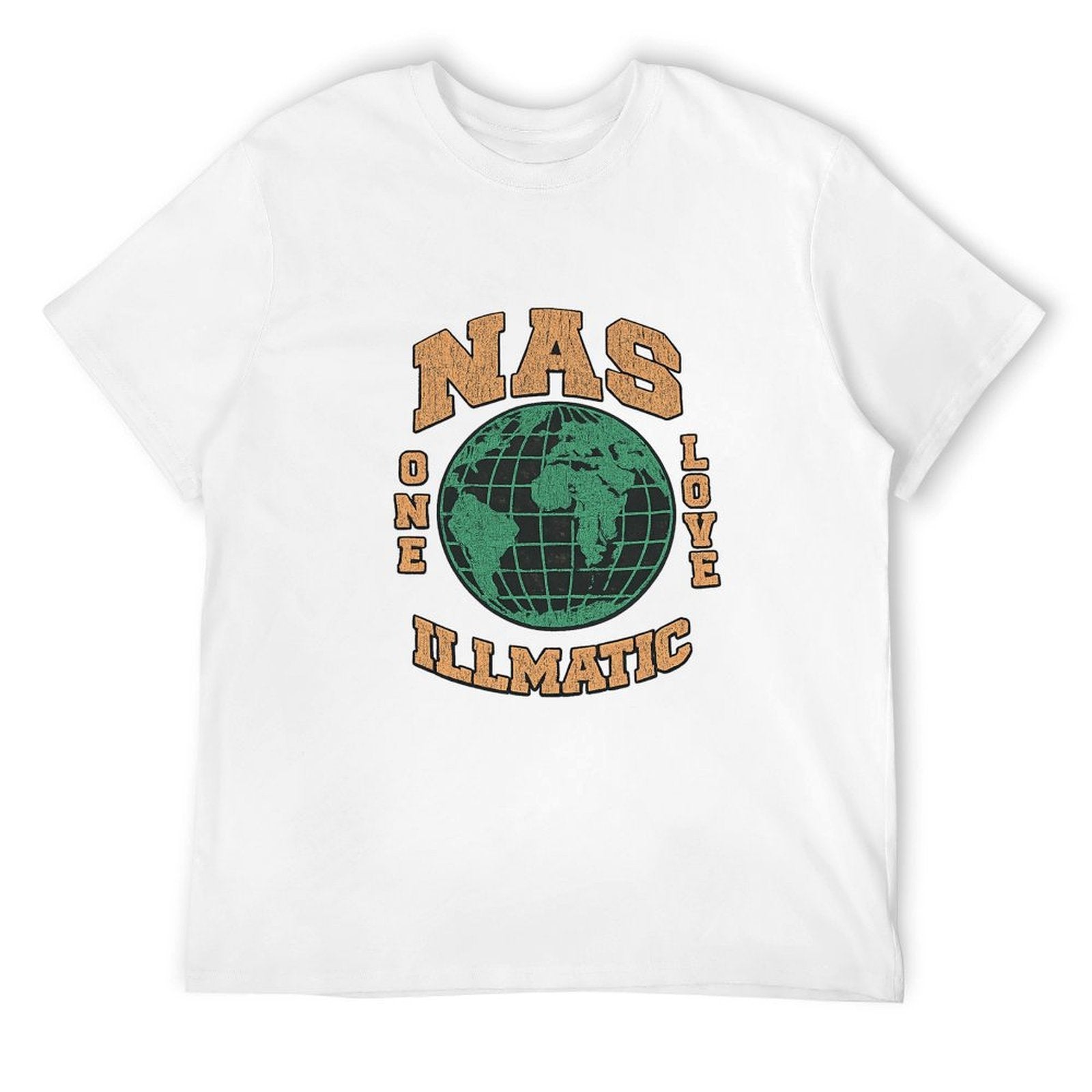 Nas One Love Illmatic Globe Graphic Black T-Shirt