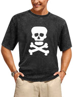 Classic Punk Rock Skull and Crossbones Graphic T-Shirt