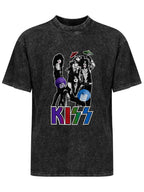 KISS Colorful Parasol Band Portrait Graphic T-Shirt
