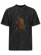 Abstract Line Art Graphic Washed T-Shirt