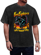 Vintage Washed Foo Fighters Wolf Graphic T-Shirt