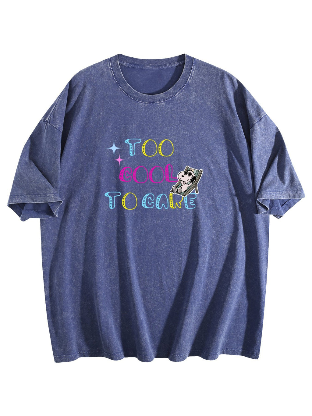 Too Cool to Care Dog Graphic Washed T-Shirt