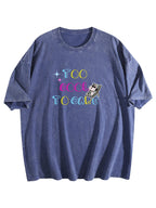 Too Cool to Care Dog Graphic Washed T-Shirt