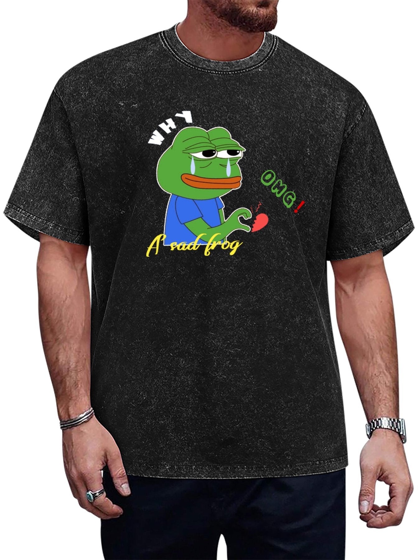 Sad Frog Broken Heart Vintage Washed T-Shirt Main image