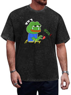 Sad Frog Broken Heart Vintage Washed T-Shirt
