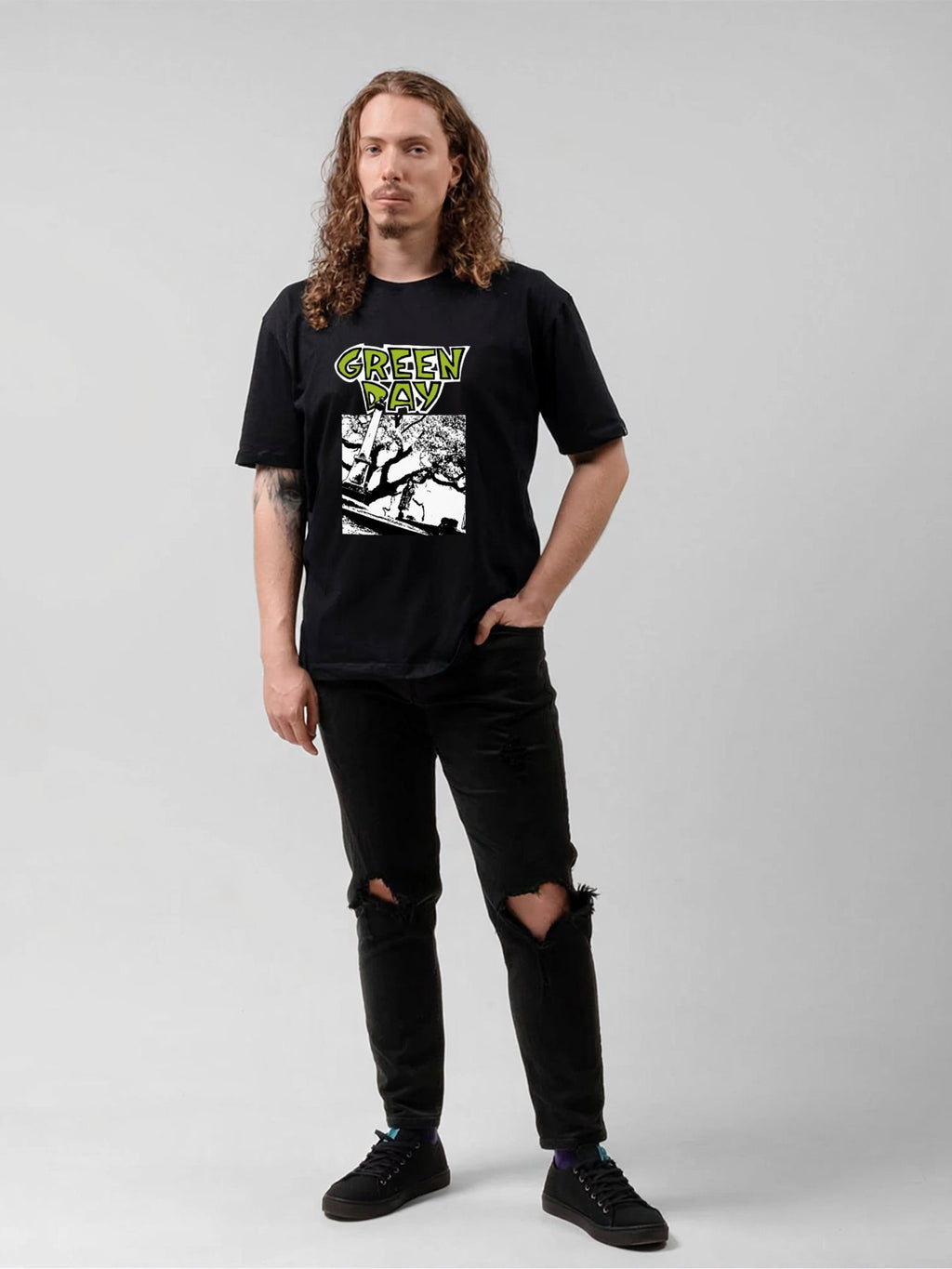 Green Day Vintage Street Scene Punk Graphic T-Shirt