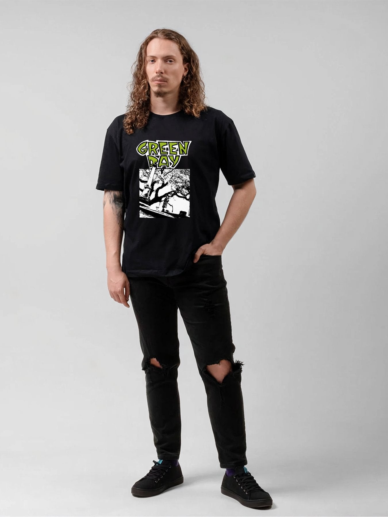 Green Day Vintage Street Scene Punk Graphic T-Shirt