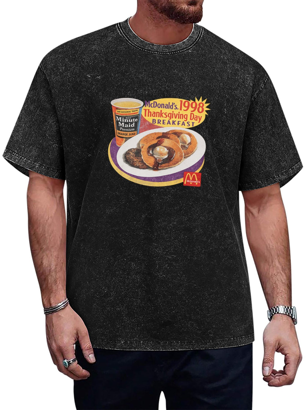 1998 Thanksgiving Day Breakfast Graphic Washed T-Shirt