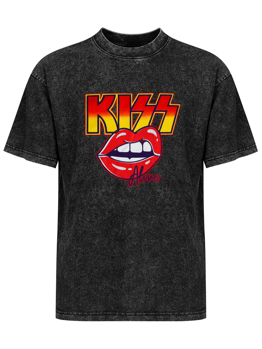 KISS Alive Red Lips Vintage Graphic T-Shirt