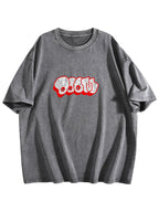 Abstract Logo Graphic Washed T-Shirt