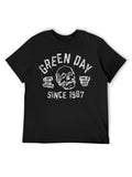 Green Day Vintage Skull Punk Graphic T-Shirt