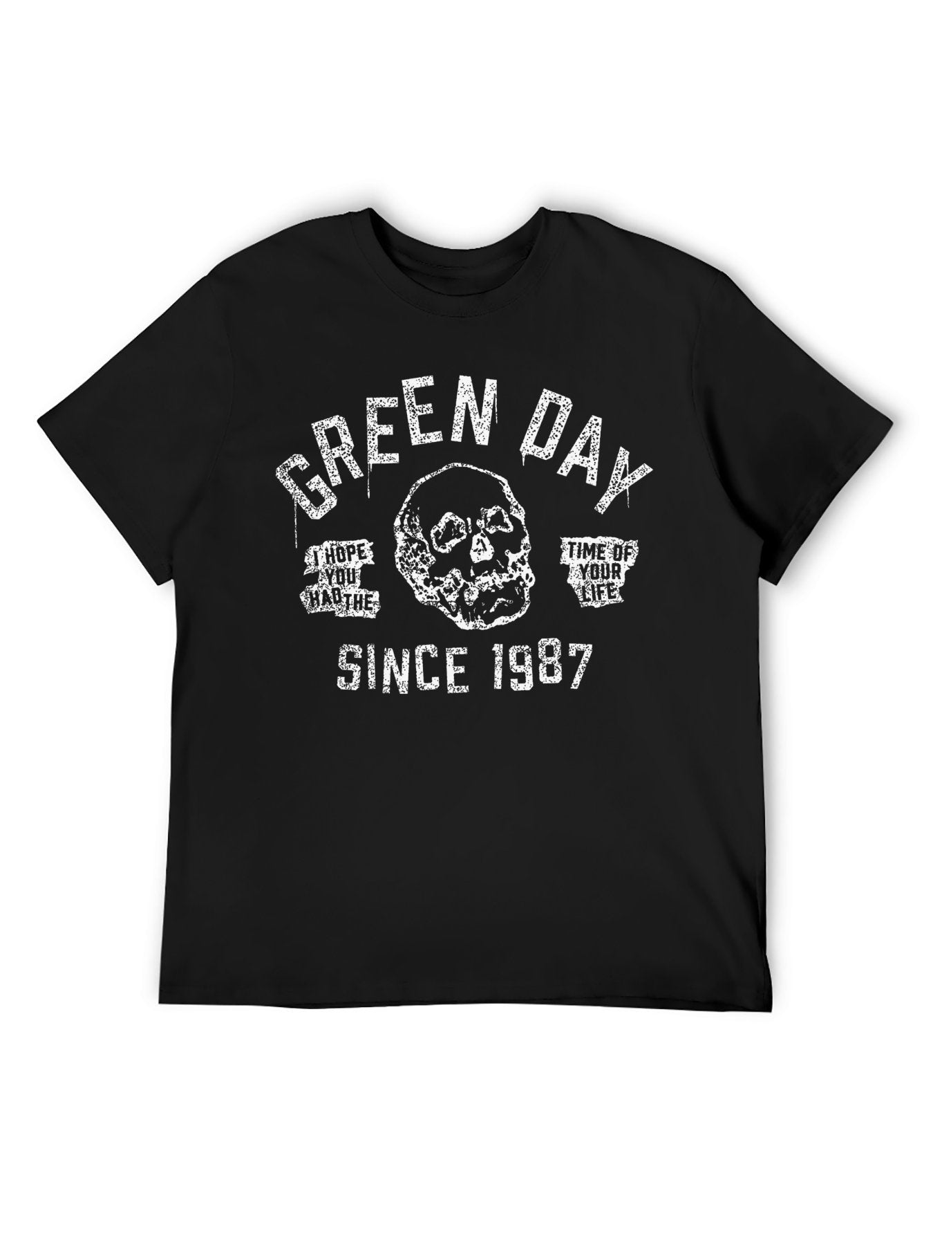 Green Day Vintage Skull Punk Graphic T-Shirt