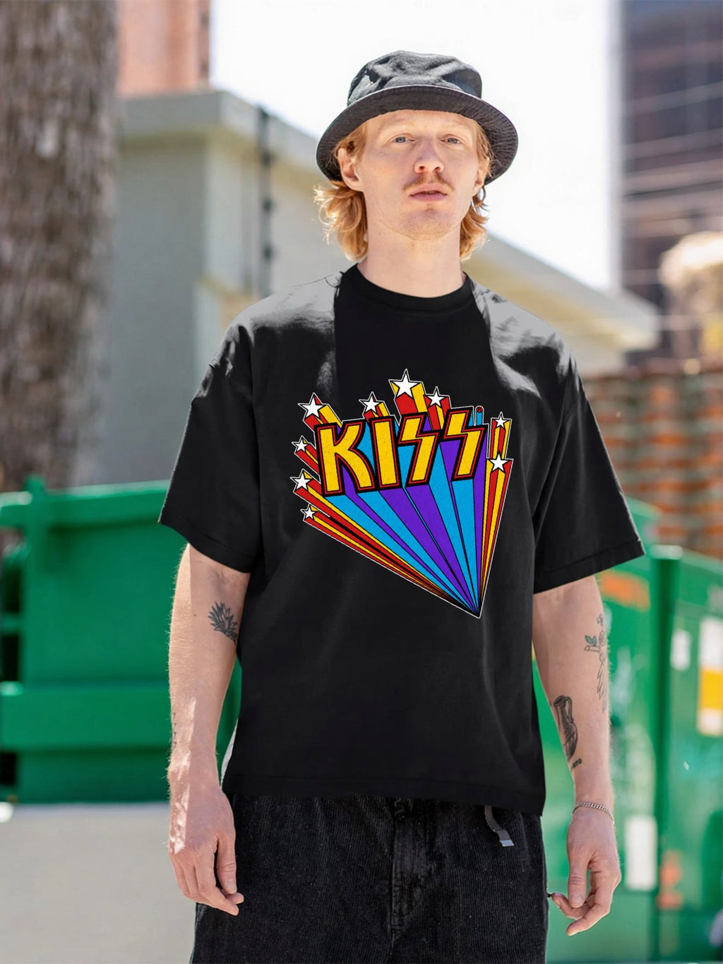 KISS Rainbow Starburst Logo Graphic T-Shirt