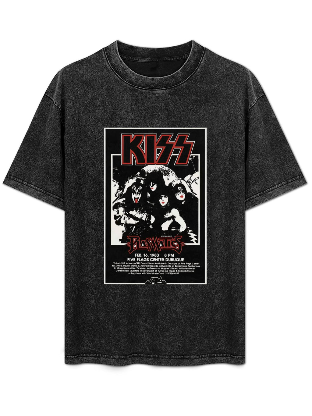 Vintage Washed KISS Plasmatics 1983 Concert Graphic T-Shirt