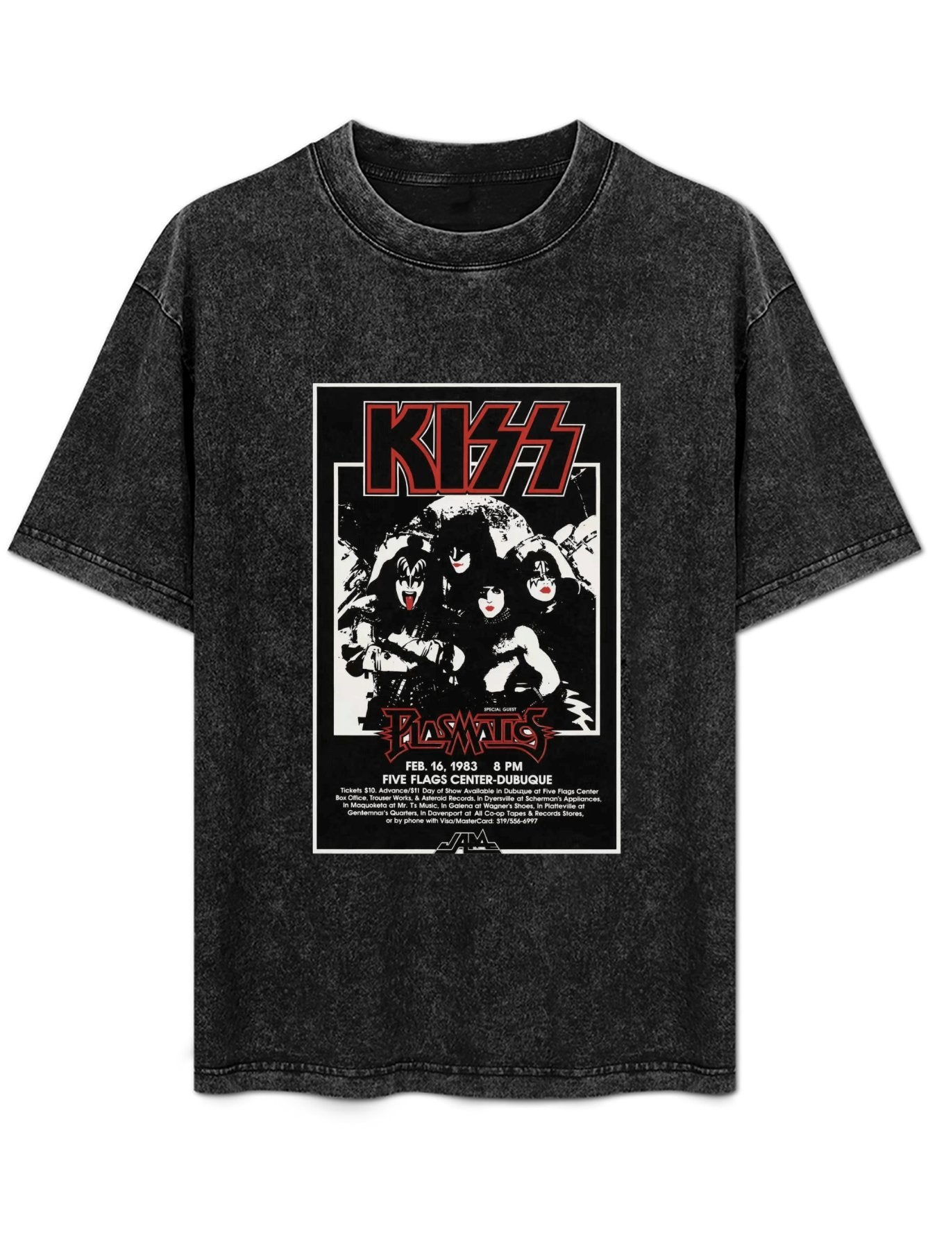 Vintage Washed KISS Plasmatics 1983 Concert Graphic T-Shirt
