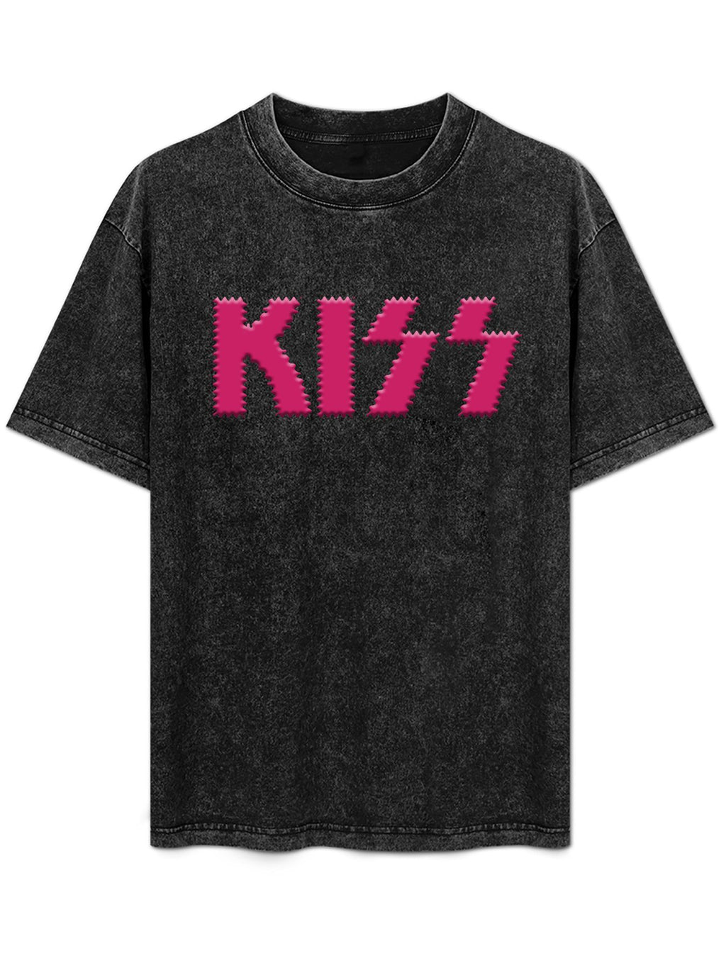 Vintage Washed KISS Pink Logo Graphic T-Shirt