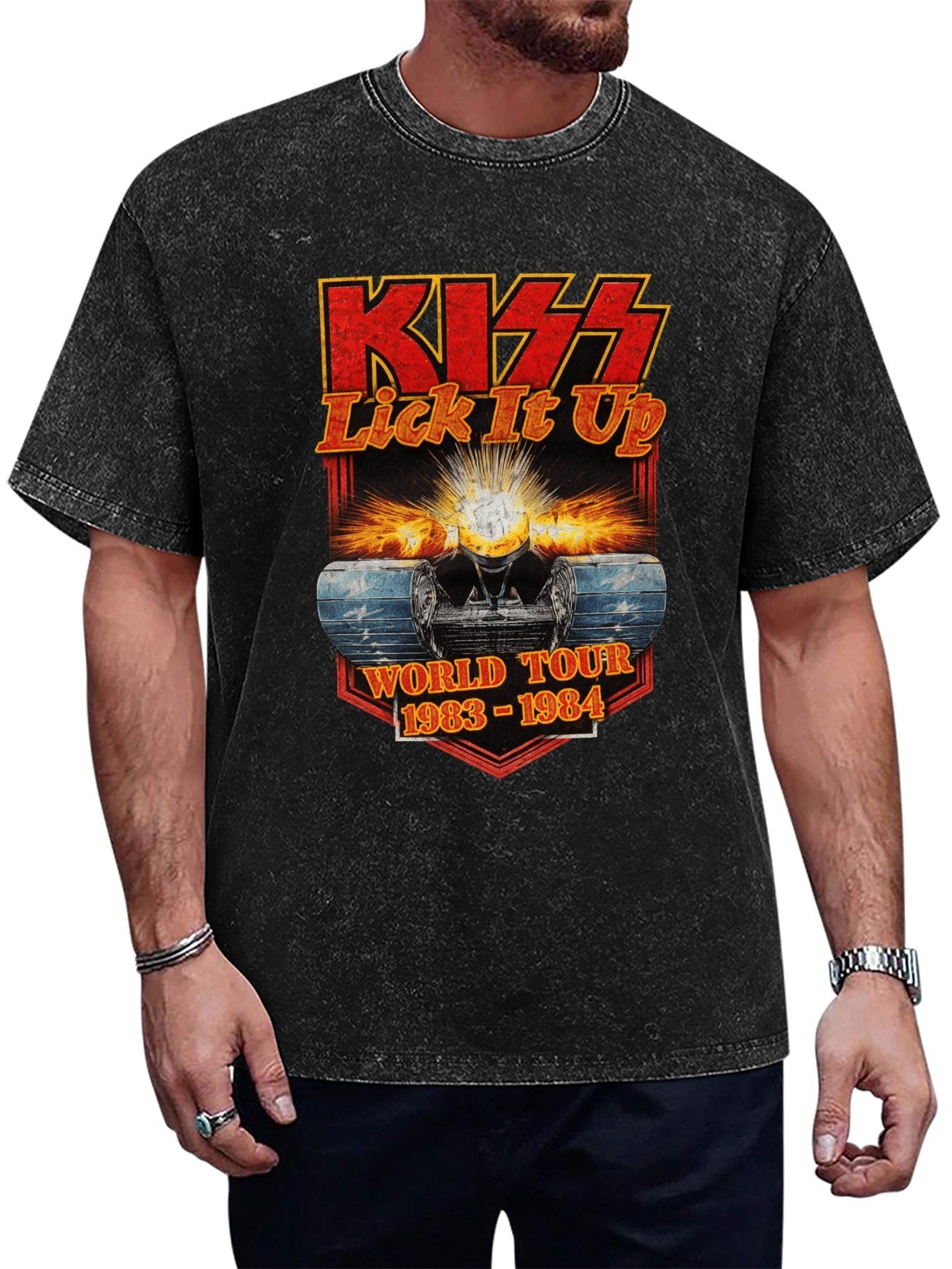 KISS Lick It Up World Tour 1983–1984 Tank Graphic T-Shirt Main image