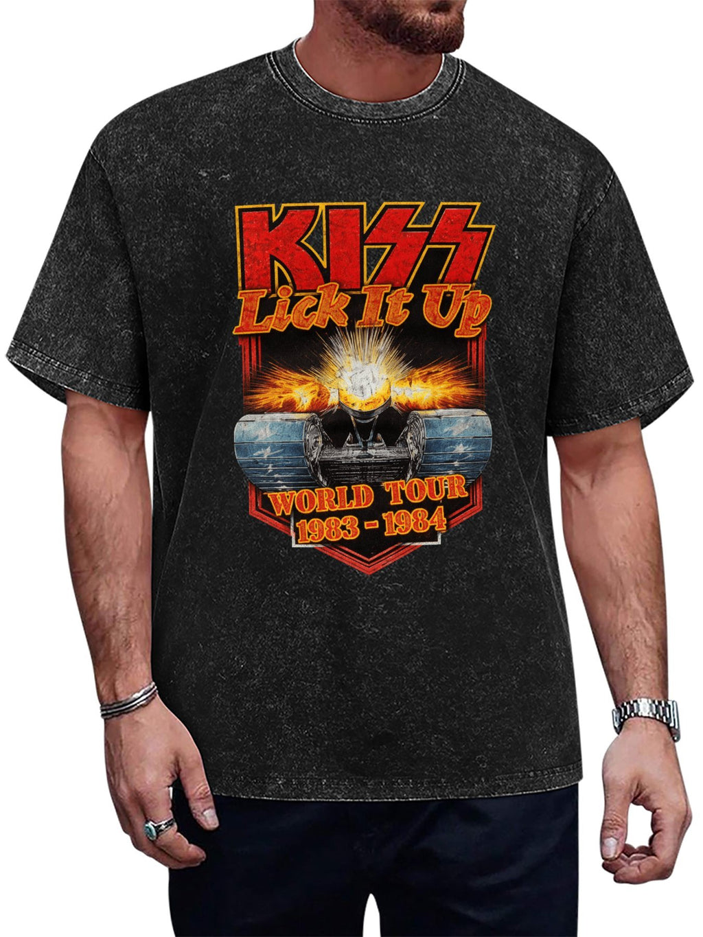 KISS Lick It Up World Tour 1983–1984 Tank Graphic T-Shirt