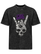 Vintage Washed Ozzy Osbourne Typography Rock Hand Graphic T-Shirt