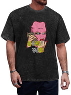 Money Talks Mask Graphic Vintage Washed T-Shirt