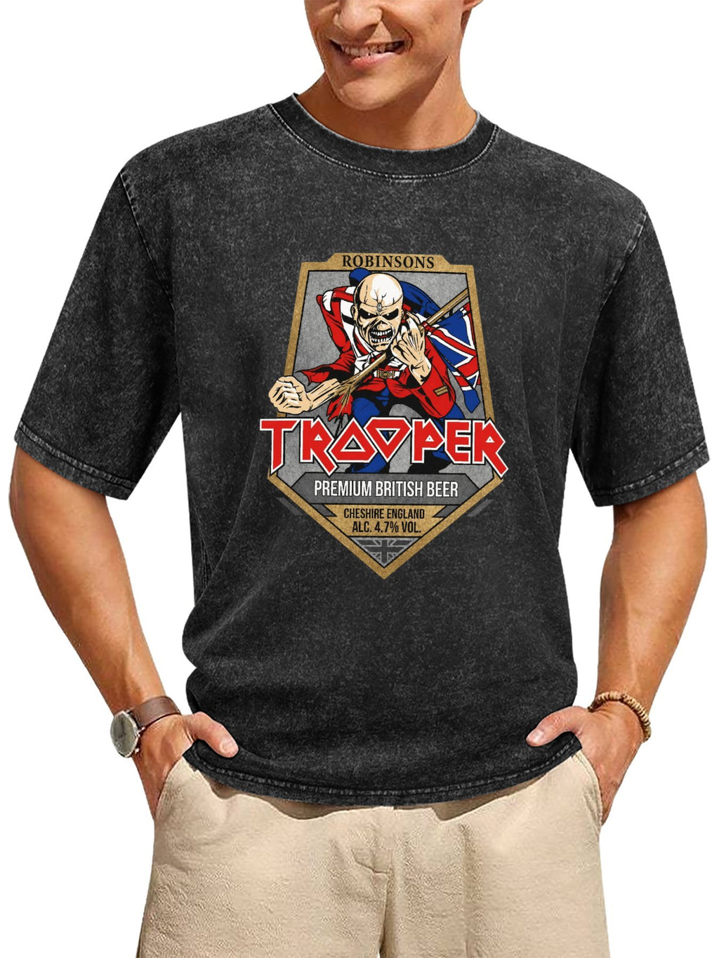 Iron Maiden Trooper Beer Graphic T-Shirt