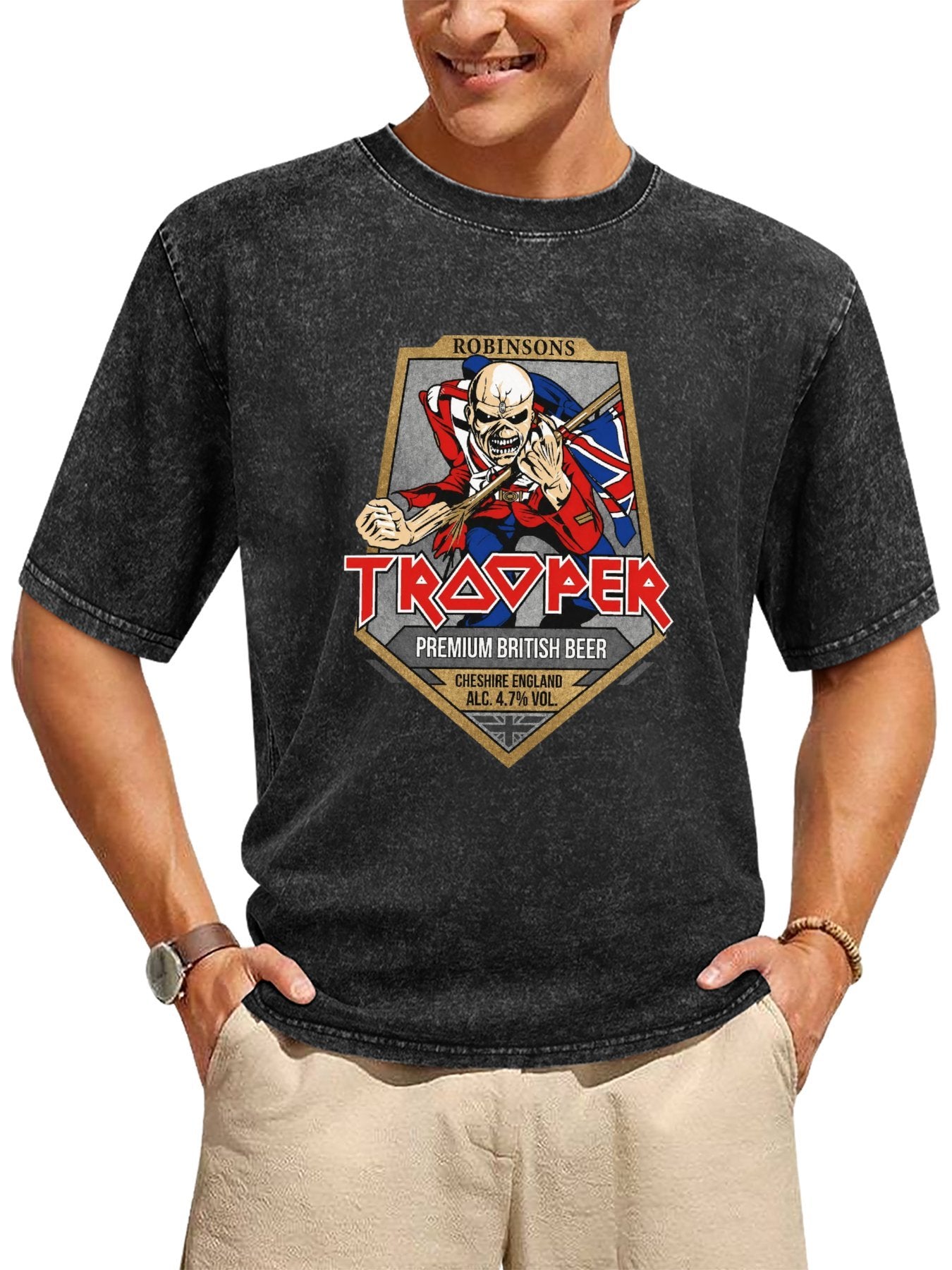 Iron Maiden Trooper Beer Graphic T-Shirt