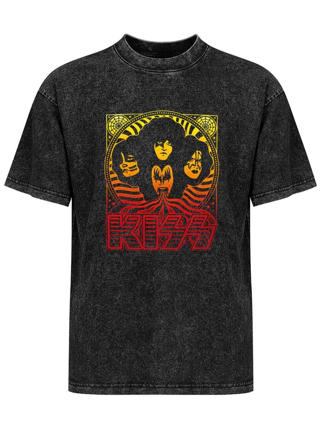 KISS Psychedelic Band Portrait Vintage Graphic T-Shirt