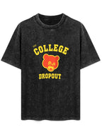 The College Dropout Bear Graphic Washed T-Shirt