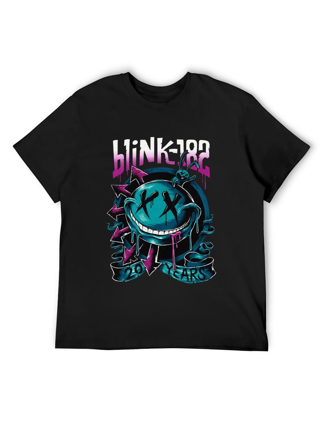blink-182 Smiley Face Neon Anniversary Punk T-Shirt