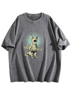 Deftones Cat Graphic Washed T-Shirt