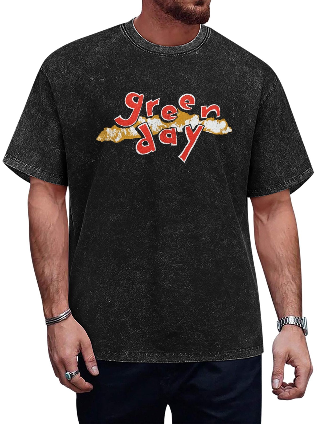 Green Day Distressed Red Logo Graphic T-Shirt
