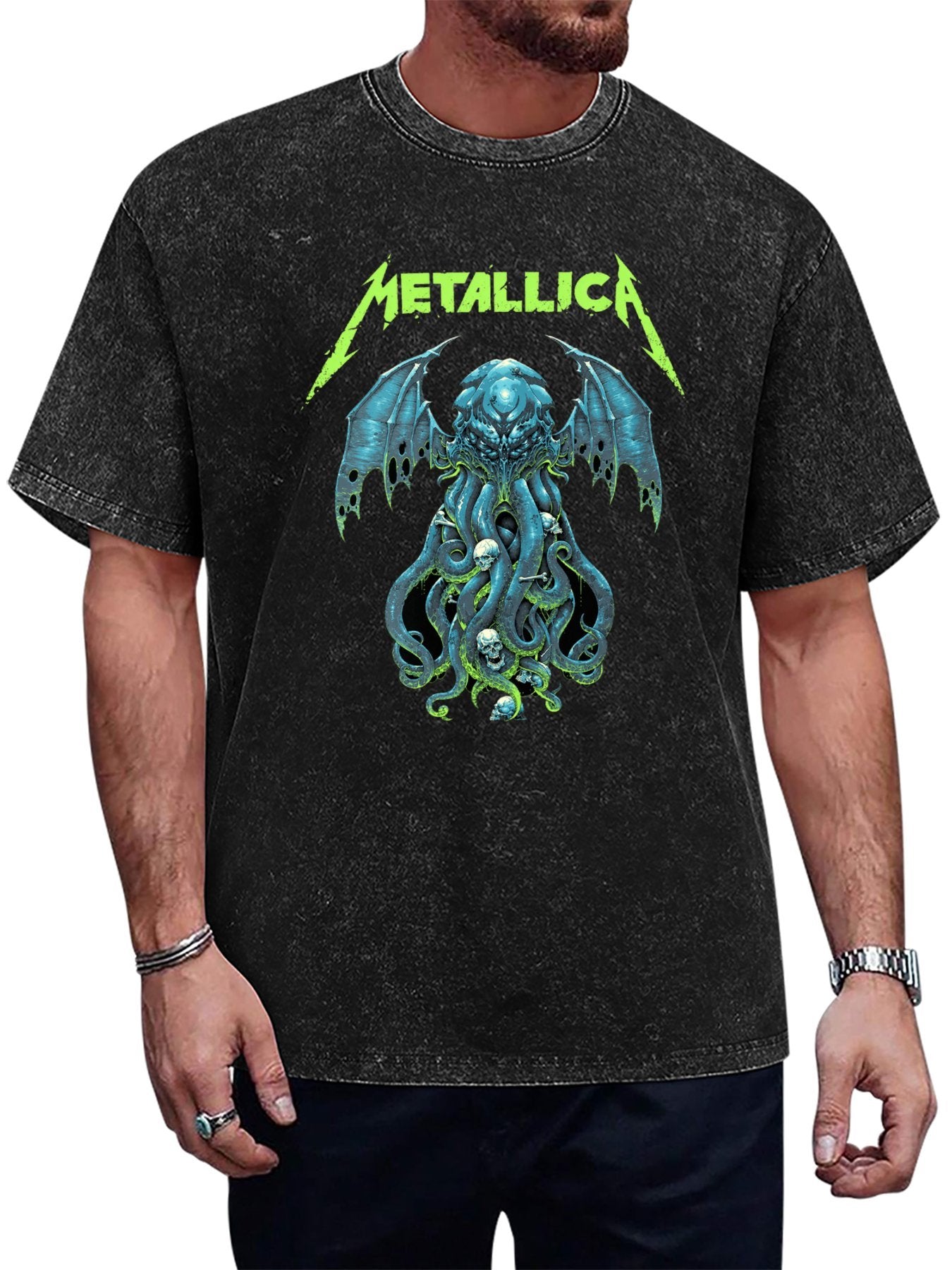 Metallica Winged Sea Monster Graphic T-Shirt
