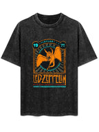 Vintage Washed Led Zeppelin 1975 Madison Square Garden Graphic T-Shirt