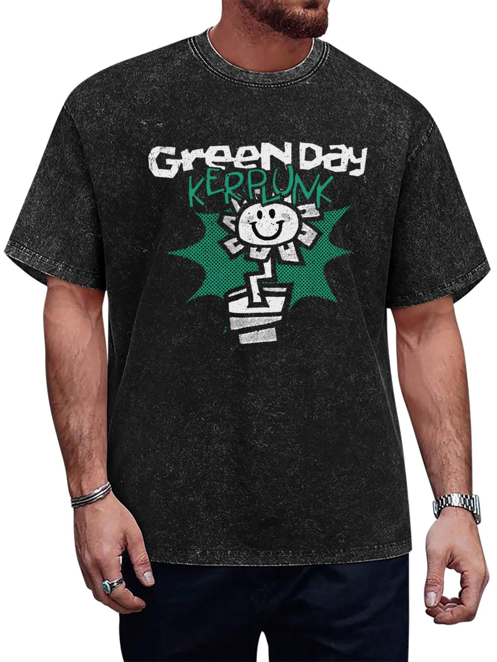 Green Day Kerplunk Flower Graphic T-Shirt