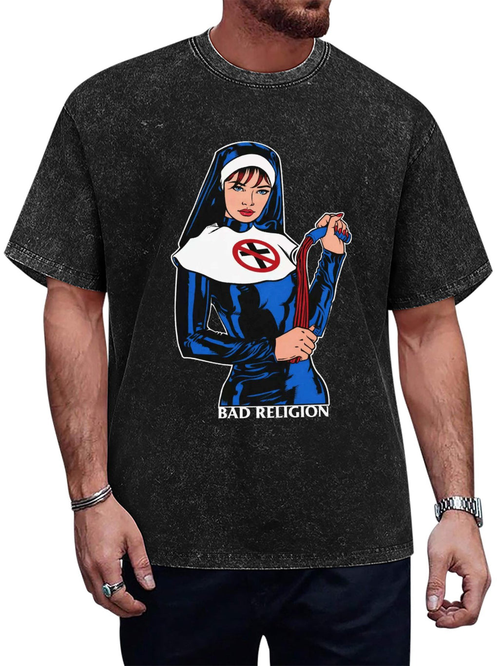Vintage Washed Bad Religion Nun Graphic T-Shirt