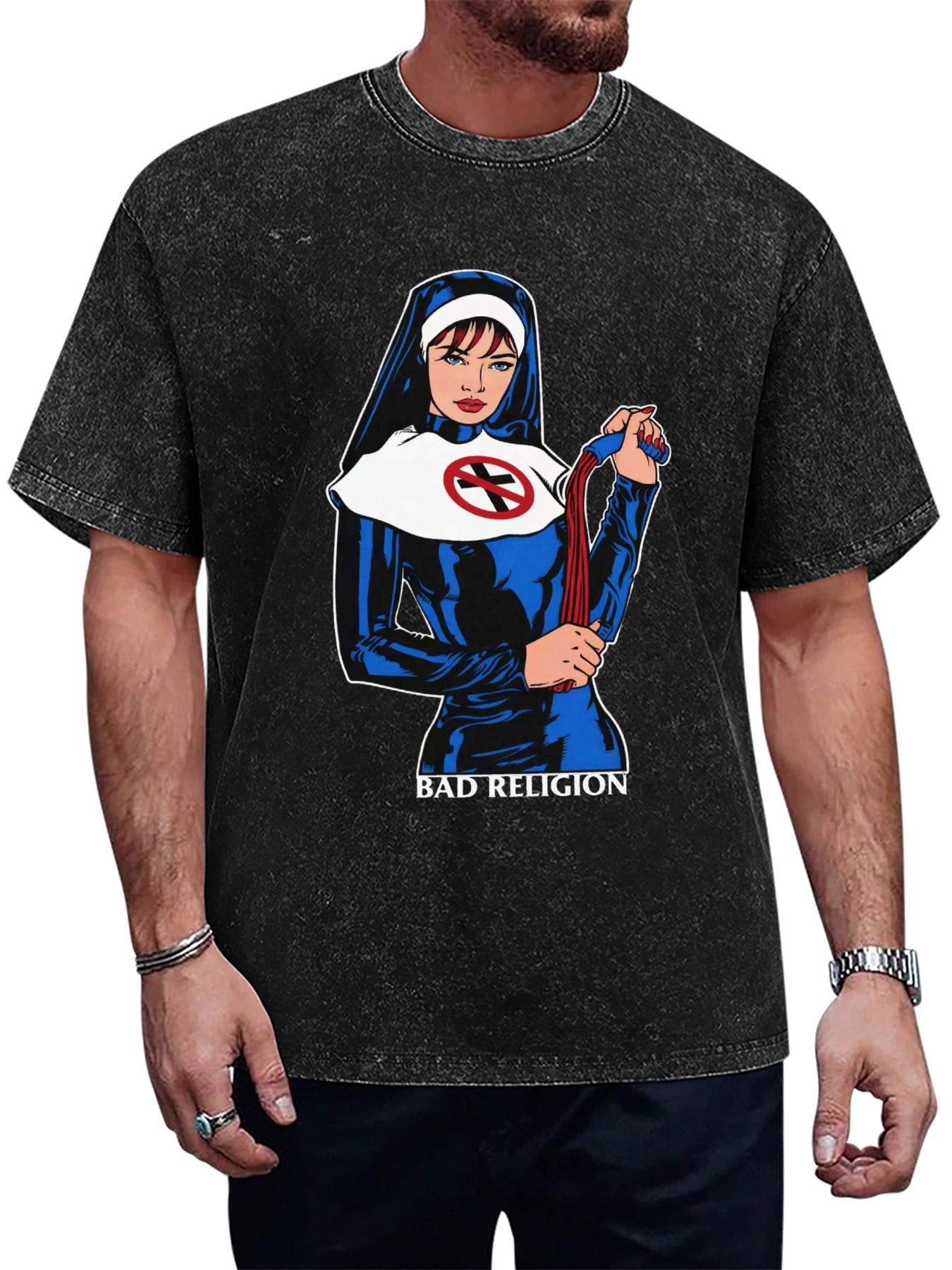Vintage Washed Bad Religion Nun Graphic T-Shirt