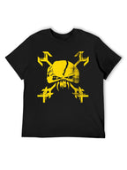 Yellow Skull Crossbones Graphic T-Shirt