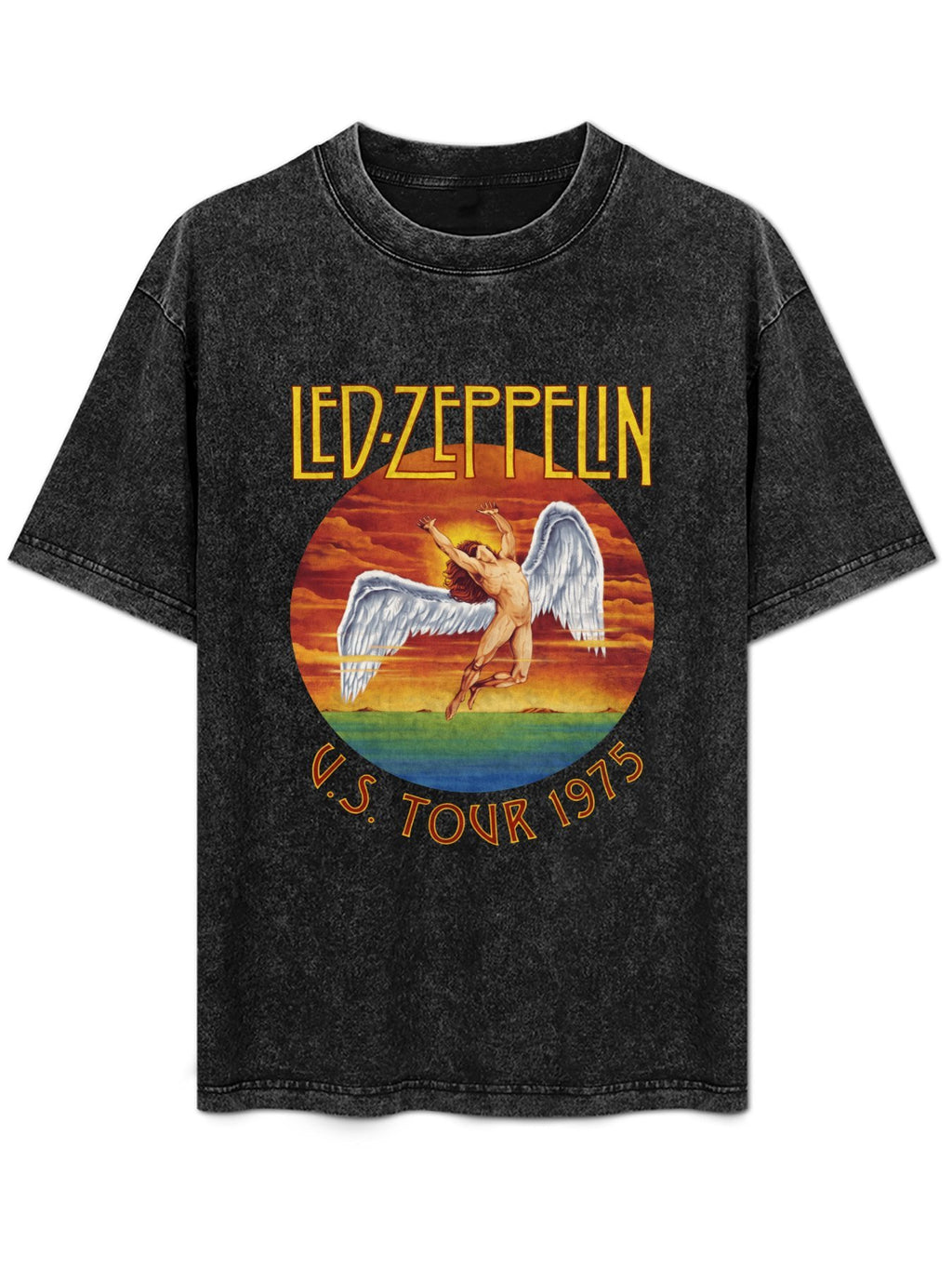 Led Zeppelin U.S. Tour 1975 Winged Angel Graphic T-Shirt