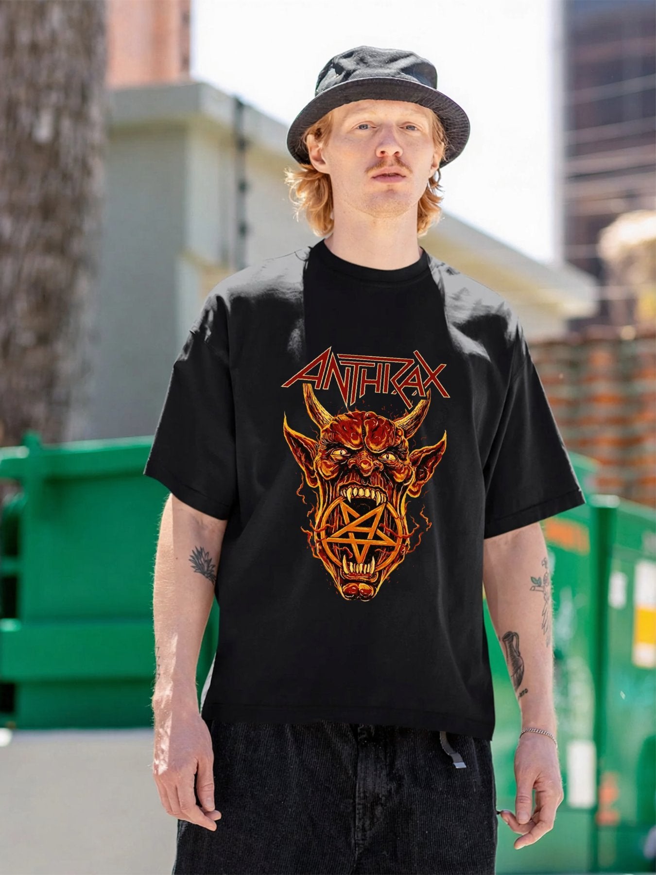 Anthrax Fiery Devil Pentagram T-Shirt