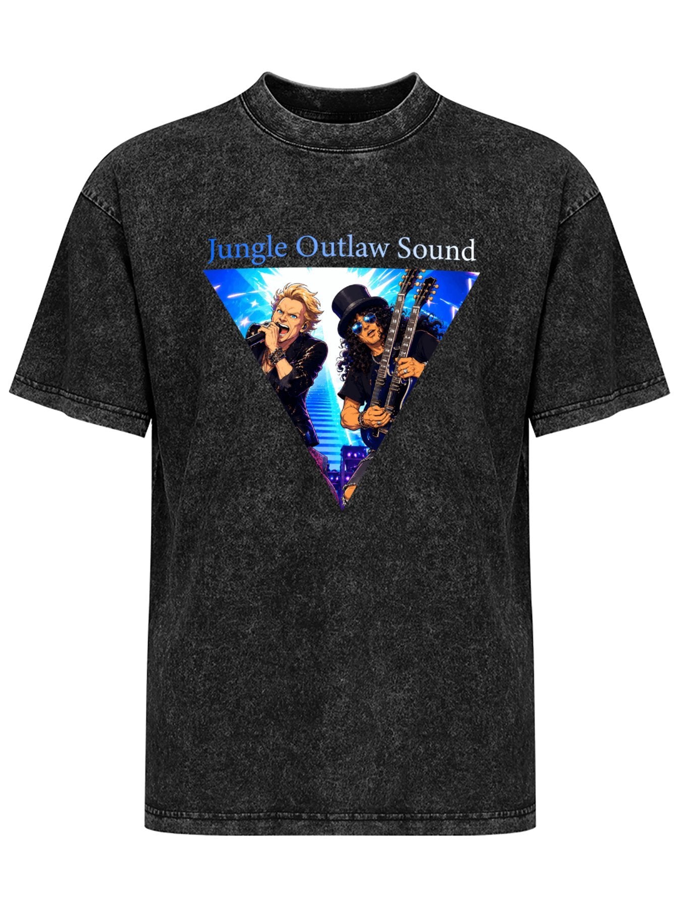 Vintage Washed Jungle Outlaw Sound Rock Duo Graphic T-Shirt