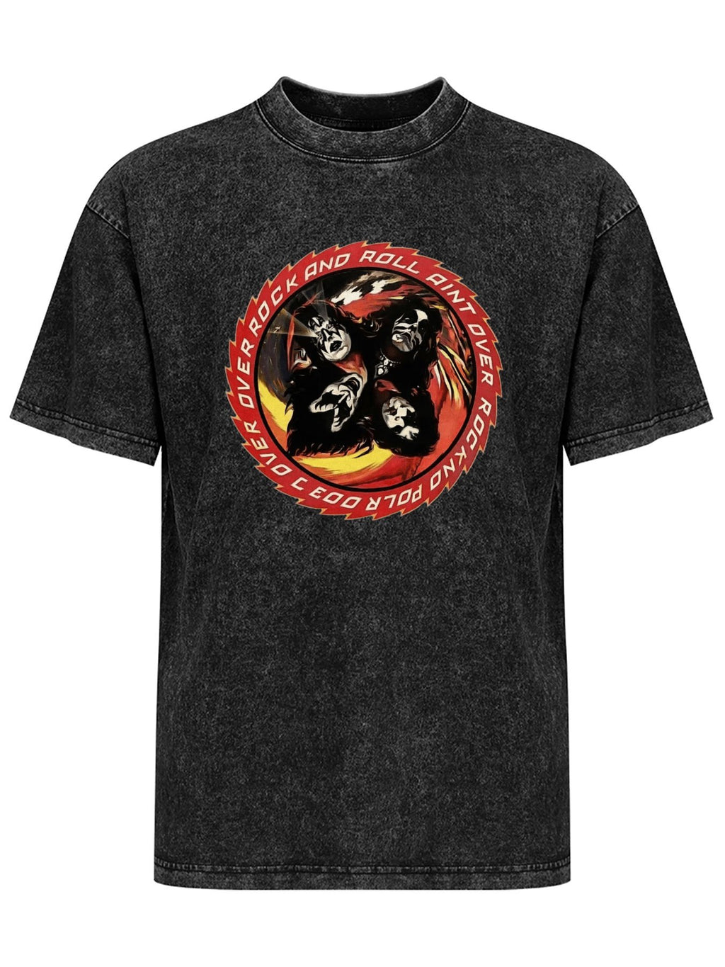 Vintage Washed KISS Rock and Roll Ain’t Over Graphic T-Shirt