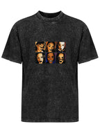 Retro Character Collage Washed Graphic T-Shirt