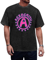 Aerosmith Neon Pink Star Circle Logo Graphic T-Shirt