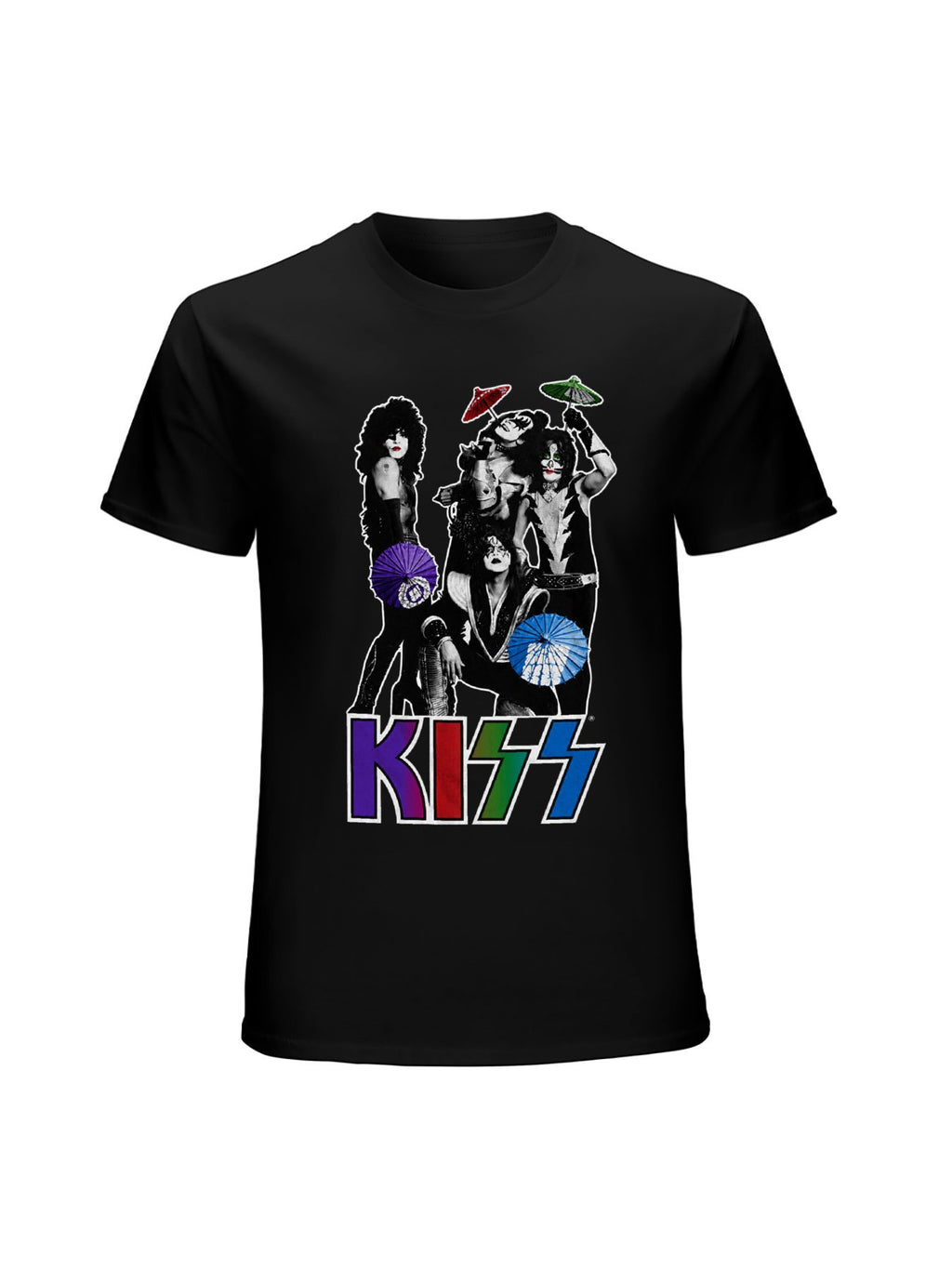 KISS Color Logo Parasol Band Graphic T-Shirt