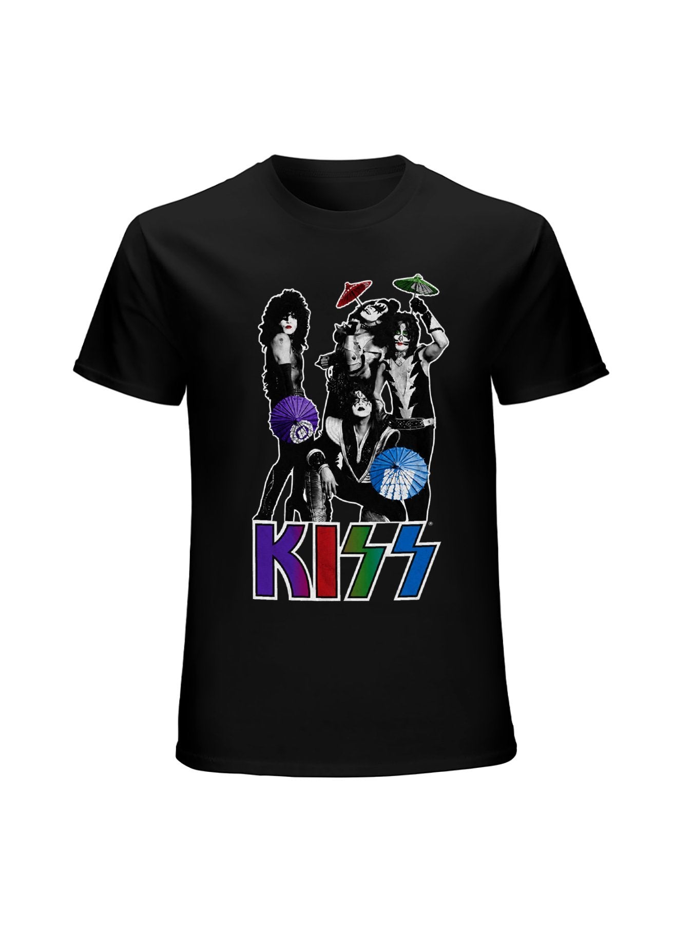 KISS Color Logo Parasol Band Graphic T-Shirt