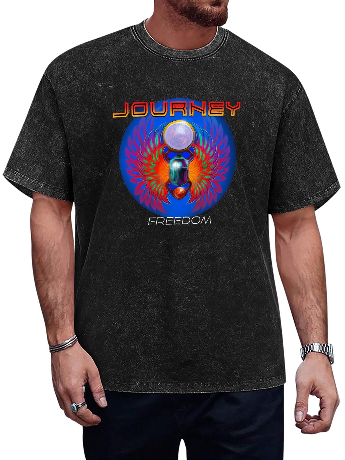 Journey Freedom Winged Scarab Graphic T-Shirt Main image